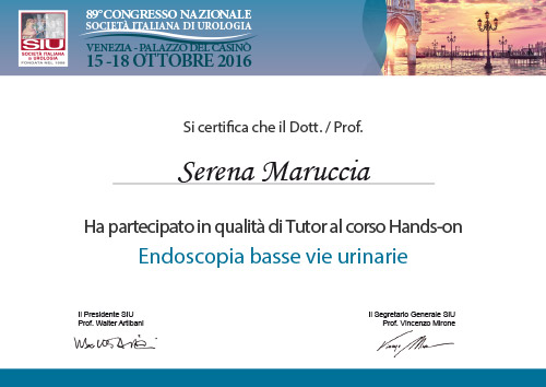 Serena Maruccia Attestato
